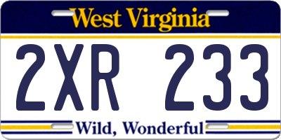 WV license plate 2XR233
