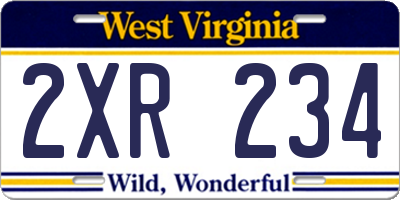 WV license plate 2XR234