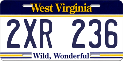 WV license plate 2XR236