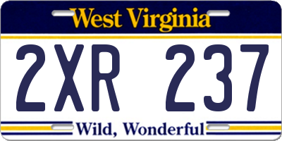 WV license plate 2XR237