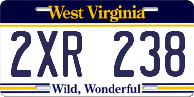 WV license plate 2XR238