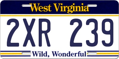 WV license plate 2XR239