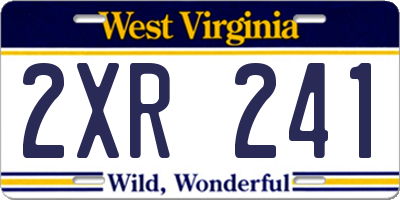 WV license plate 2XR241