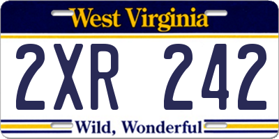 WV license plate 2XR242