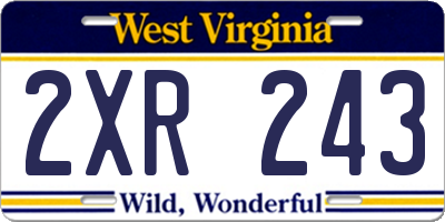 WV license plate 2XR243