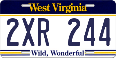 WV license plate 2XR244