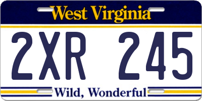 WV license plate 2XR245