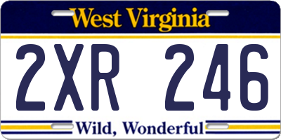 WV license plate 2XR246