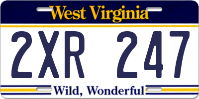 WV license plate 2XR247