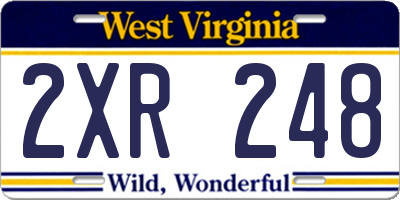 WV license plate 2XR248