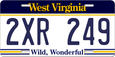 WV license plate 2XR249