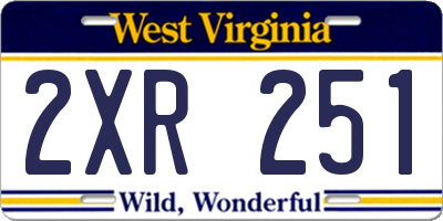 WV license plate 2XR251