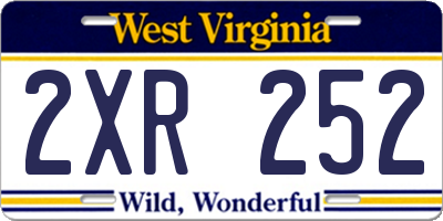 WV license plate 2XR252