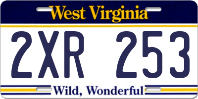 WV license plate 2XR253