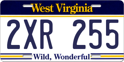 WV license plate 2XR255