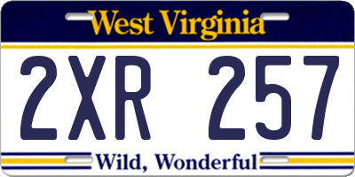 WV license plate 2XR257