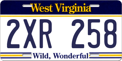 WV license plate 2XR258