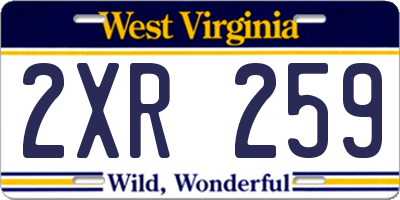 WV license plate 2XR259