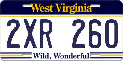 WV license plate 2XR260