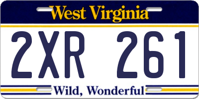 WV license plate 2XR261