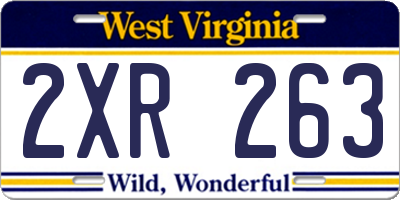 WV license plate 2XR263