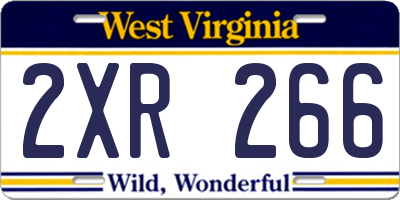 WV license plate 2XR266