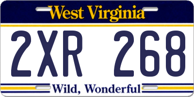 WV license plate 2XR268