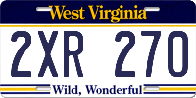 WV license plate 2XR270