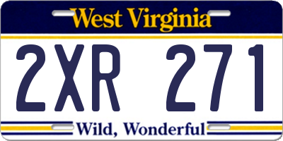 WV license plate 2XR271