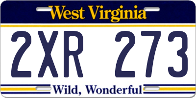 WV license plate 2XR273