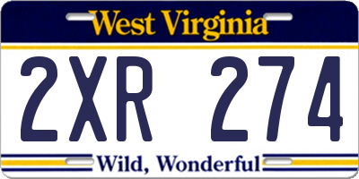 WV license plate 2XR274