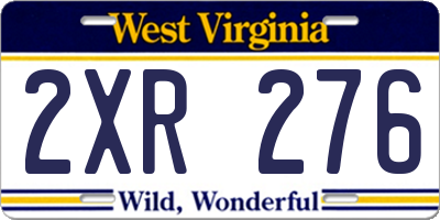 WV license plate 2XR276