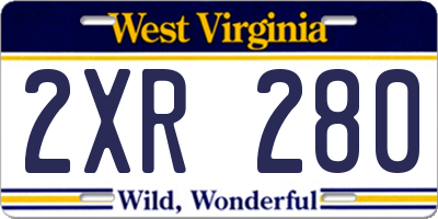 WV license plate 2XR280