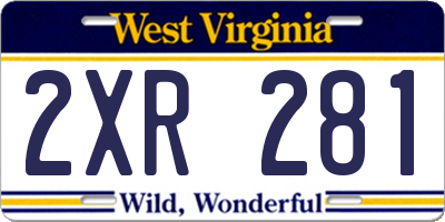 WV license plate 2XR281