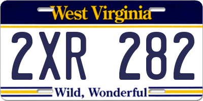 WV license plate 2XR282