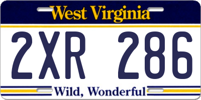 WV license plate 2XR286