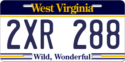 WV license plate 2XR288