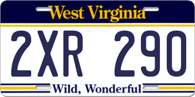 WV license plate 2XR290