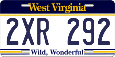 WV license plate 2XR292