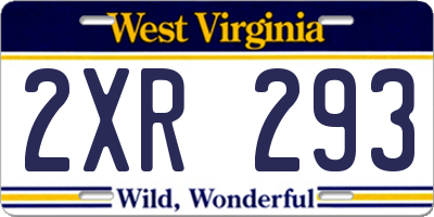WV license plate 2XR293