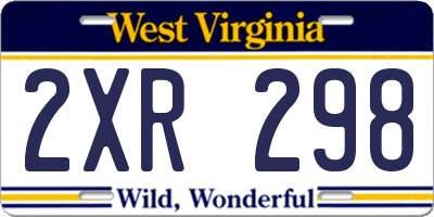 WV license plate 2XR298