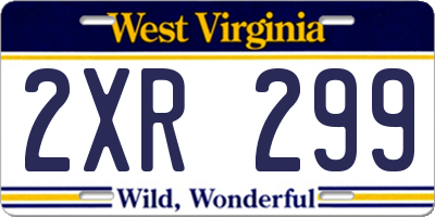 WV license plate 2XR299