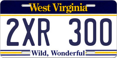 WV license plate 2XR300