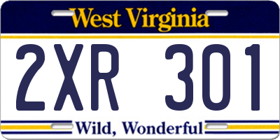WV license plate 2XR301