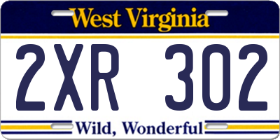 WV license plate 2XR302