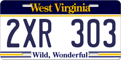 WV license plate 2XR303