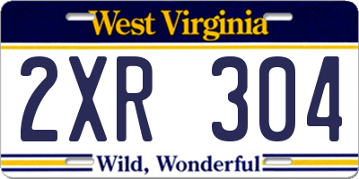 WV license plate 2XR304