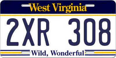 WV license plate 2XR308
