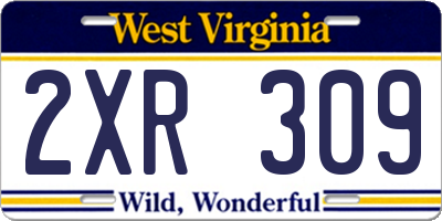 WV license plate 2XR309