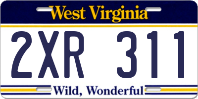WV license plate 2XR311